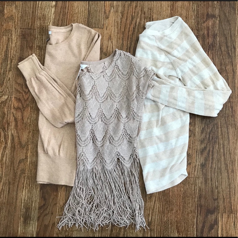 Bundle - 3 Metallic Gold Tops